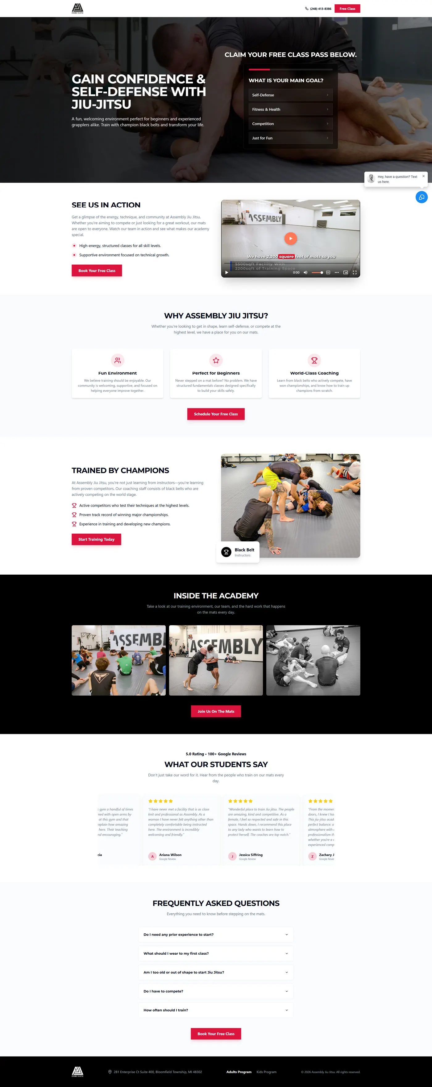 Website example: Assembly Jiu-Jitsu