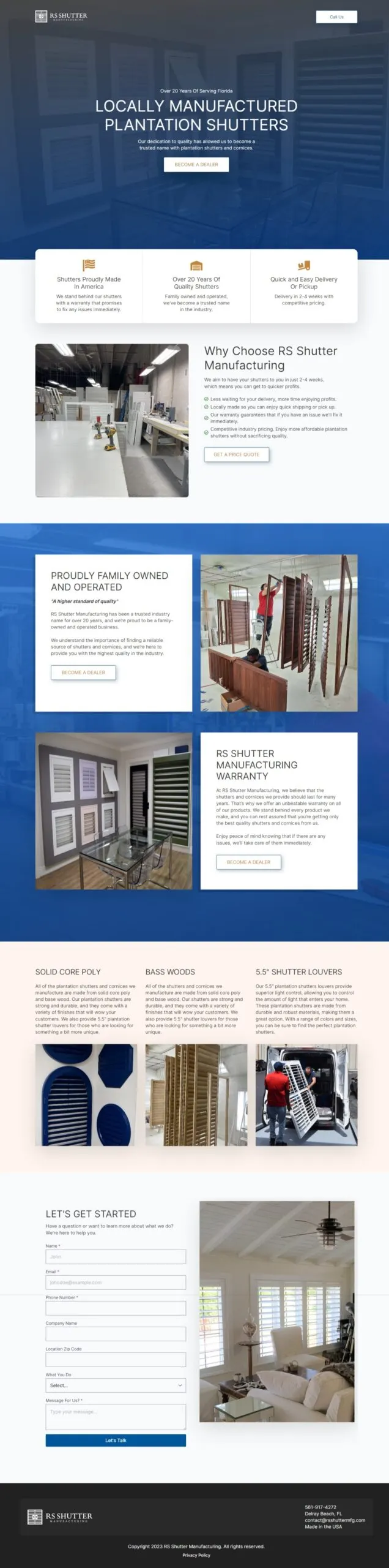 Website example: RS Manufacturing
