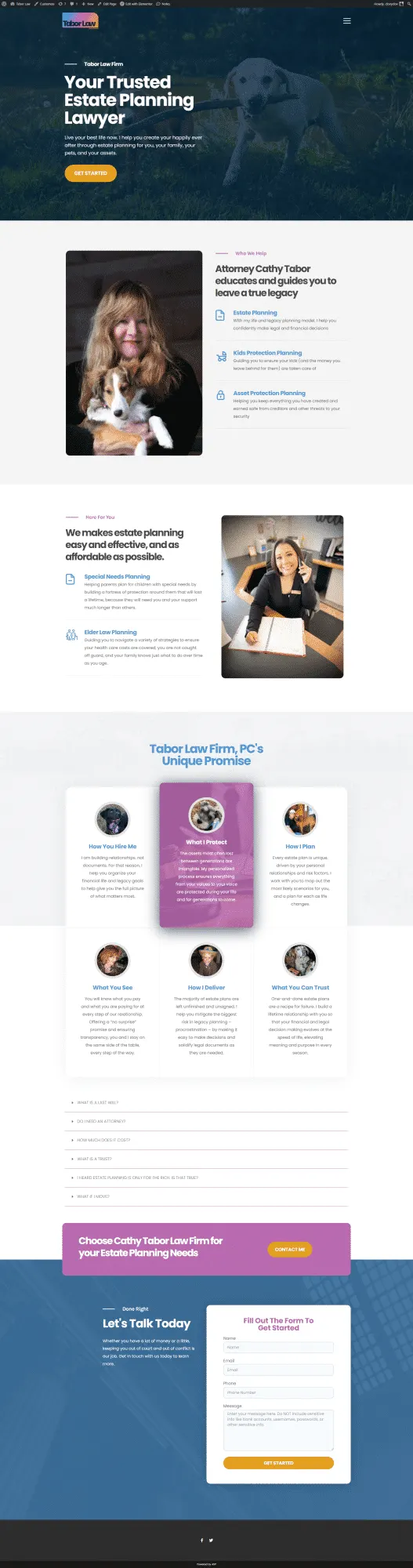 Website example: Tabor